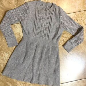 GRAY CABLE KNIT SWEATER DRESS 7y
